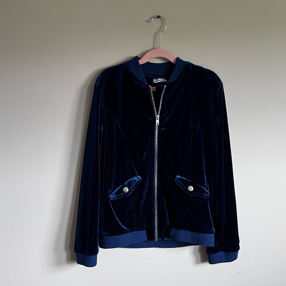 Navy blue velvet jacket